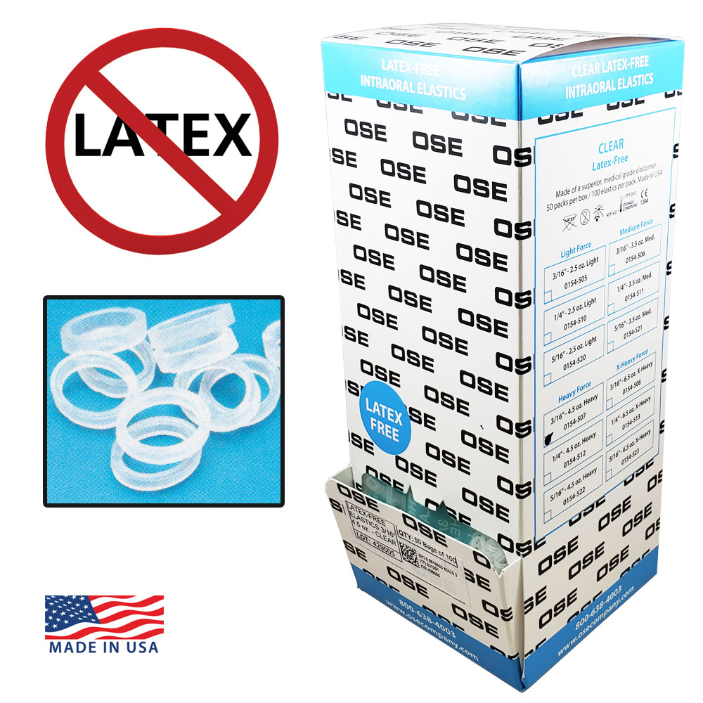 50 Packs Dental Clear 1/4 5.0 Oz Orthodontic Latex Elastic Braces