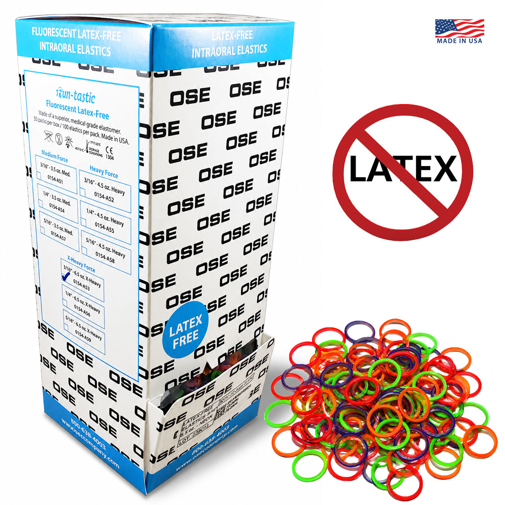 LATEX FREE Fun-tastic Fluorescent Intraoral Elastics