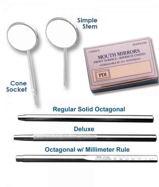 Single Sided Mouth Mirrors and Handles Orthodontic Supply & Equipment