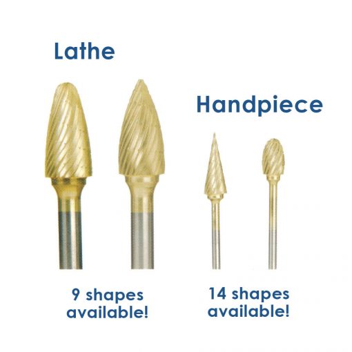 KEYGOLD Titanium Nitride High Speed Carbide Burs