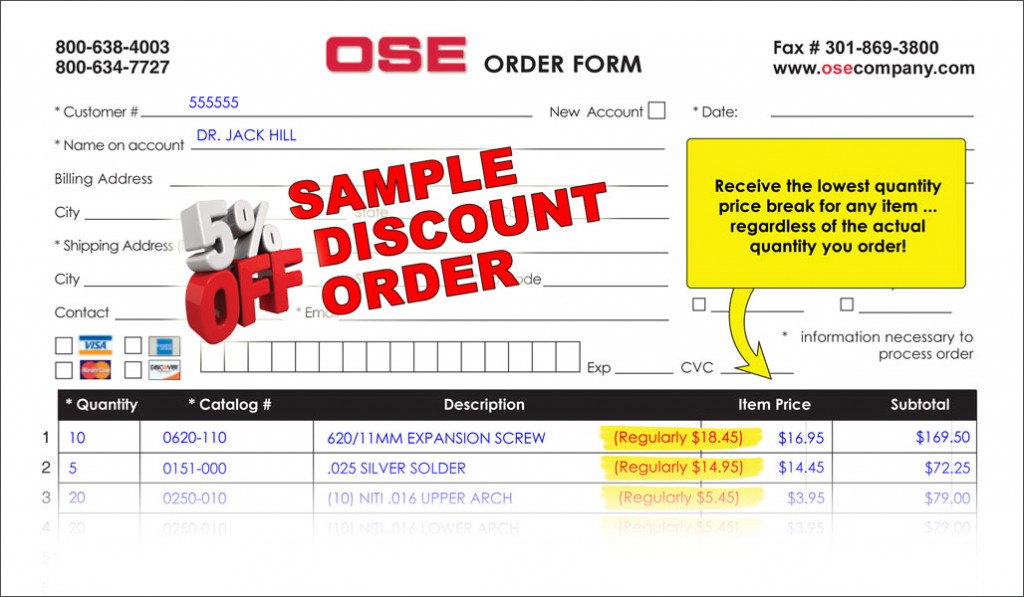 Volume Discount Program Orthodontic Supply & Equipment Company