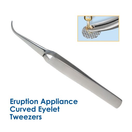 Eruption Appliance Curved Eyelet Tweezers